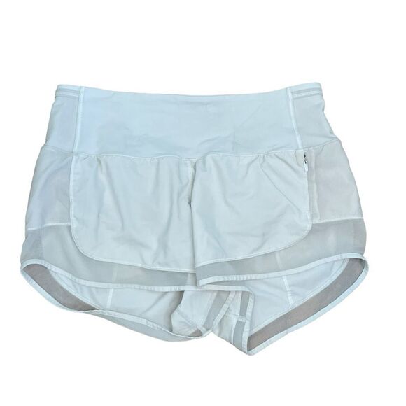 Lululemon Mind Over Miles Short White Low Rise Running Athletic Shorts 4 - Picture 3 of 9